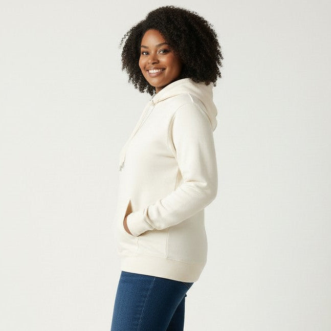 womens bone white heavyweight pullover hoodie