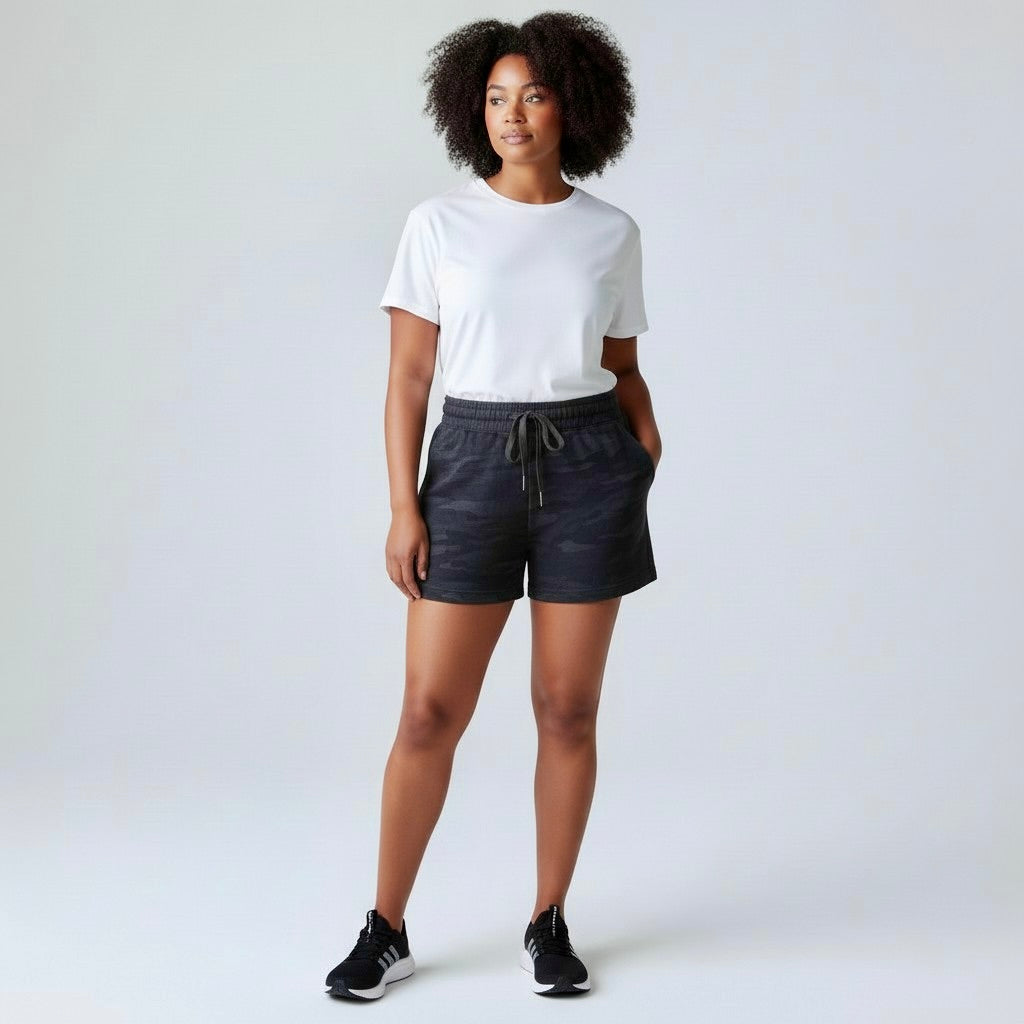 womens dark camo shorts