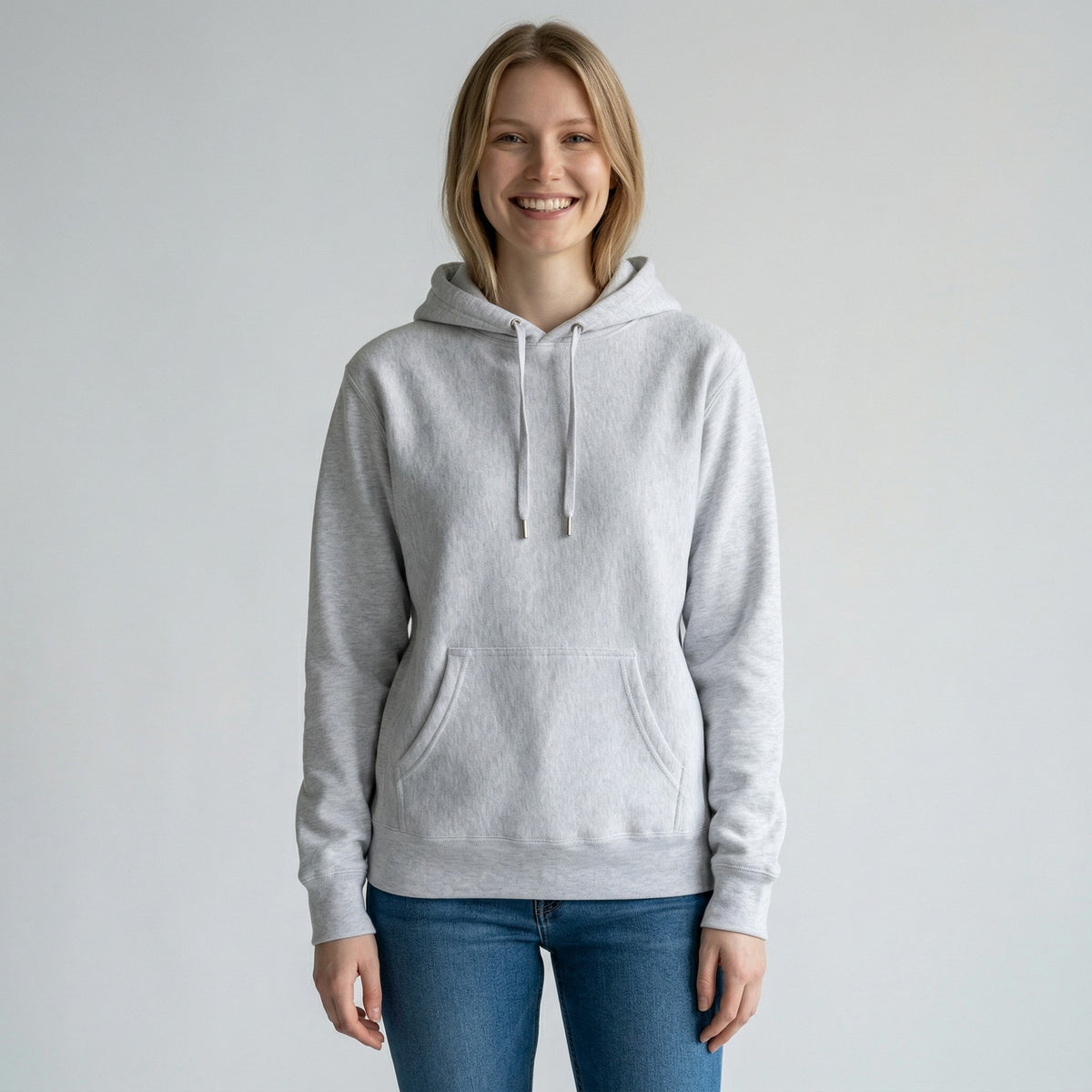 womens heather grey heavyweight pullover hoodie