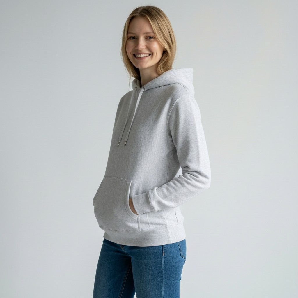 womens heather grey heavyweight pullover hoodie