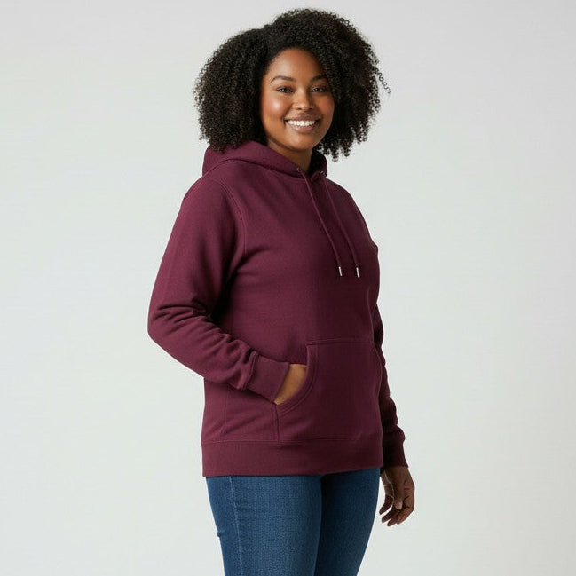 womens maroon heavyweight pullover hoodie