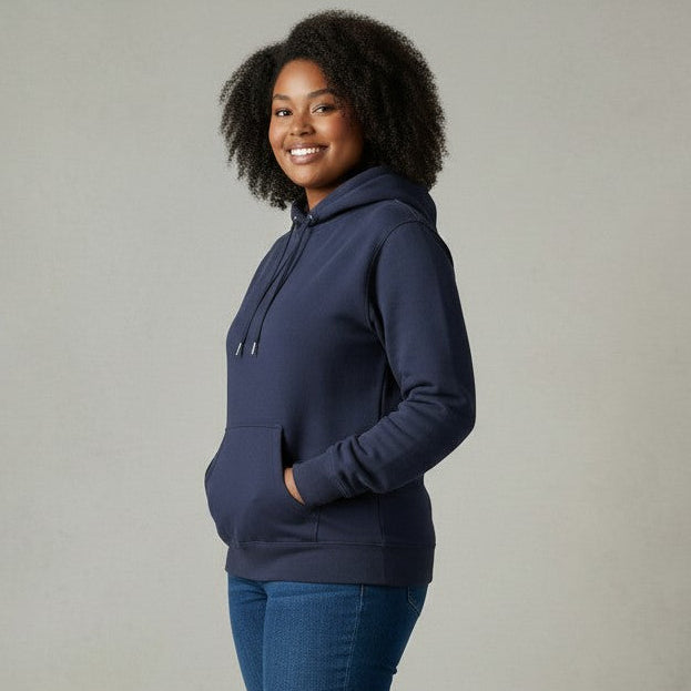 womens navy heavyweight pullover hoodie