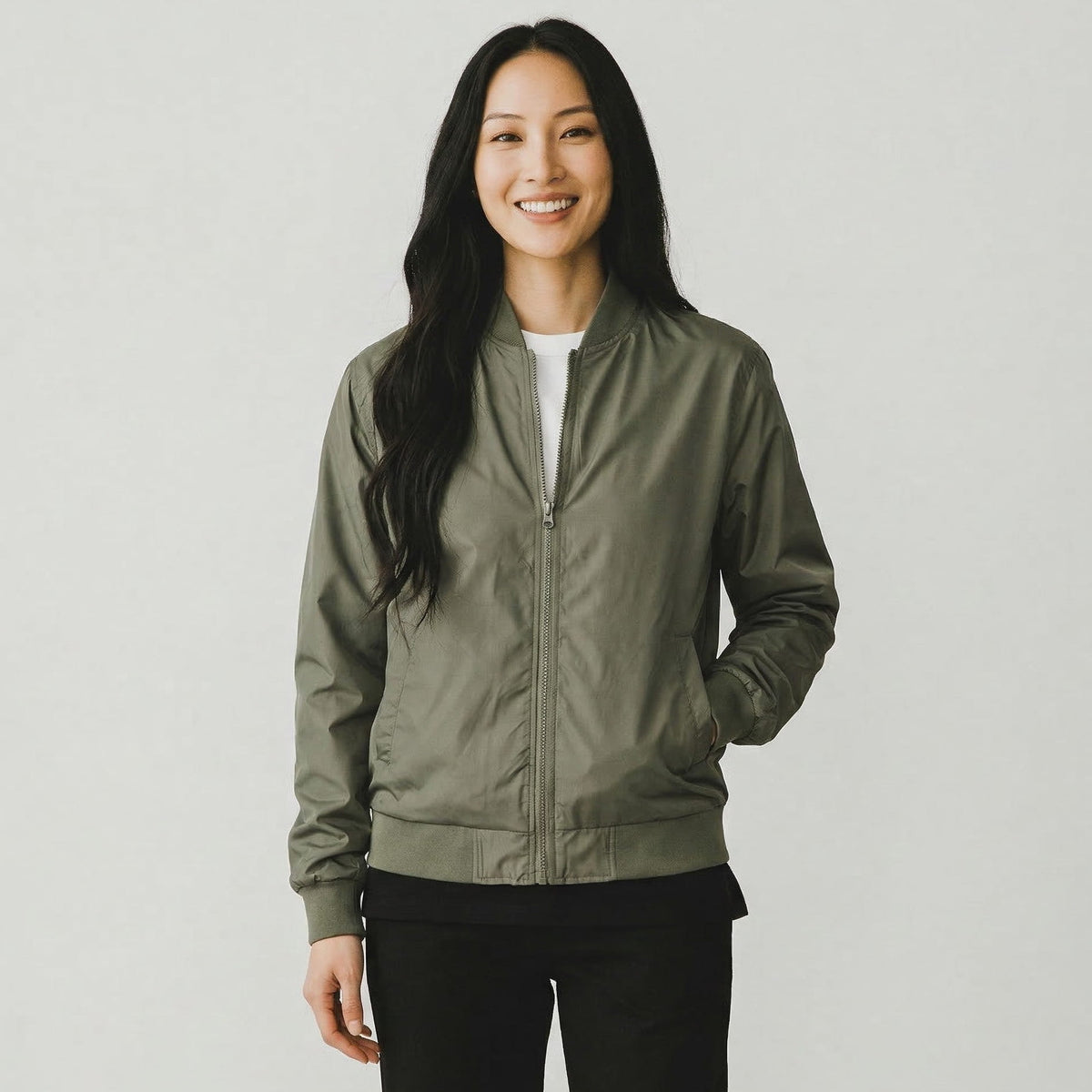 Women's Green Bomber Jacket