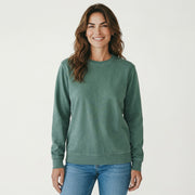 womens pigment dyed forest green sweatshirt