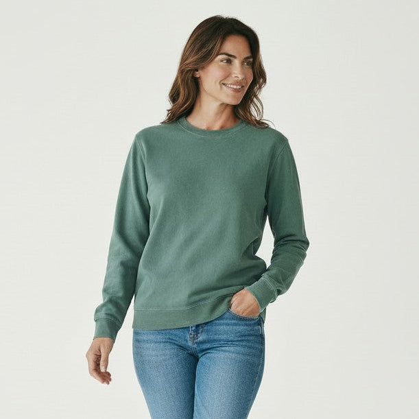 womens pigment dyed forest green sweatshirt