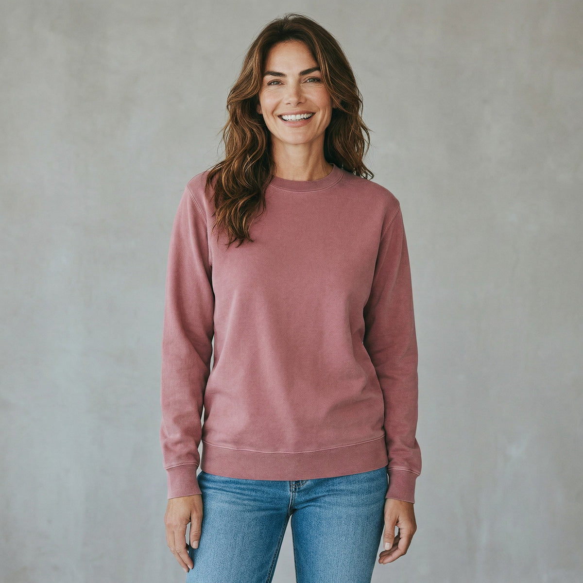 womens pigment dyed maroon sweatshirt
