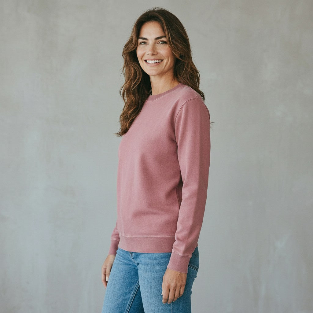 womens pigment dyed maroon sweatshirt