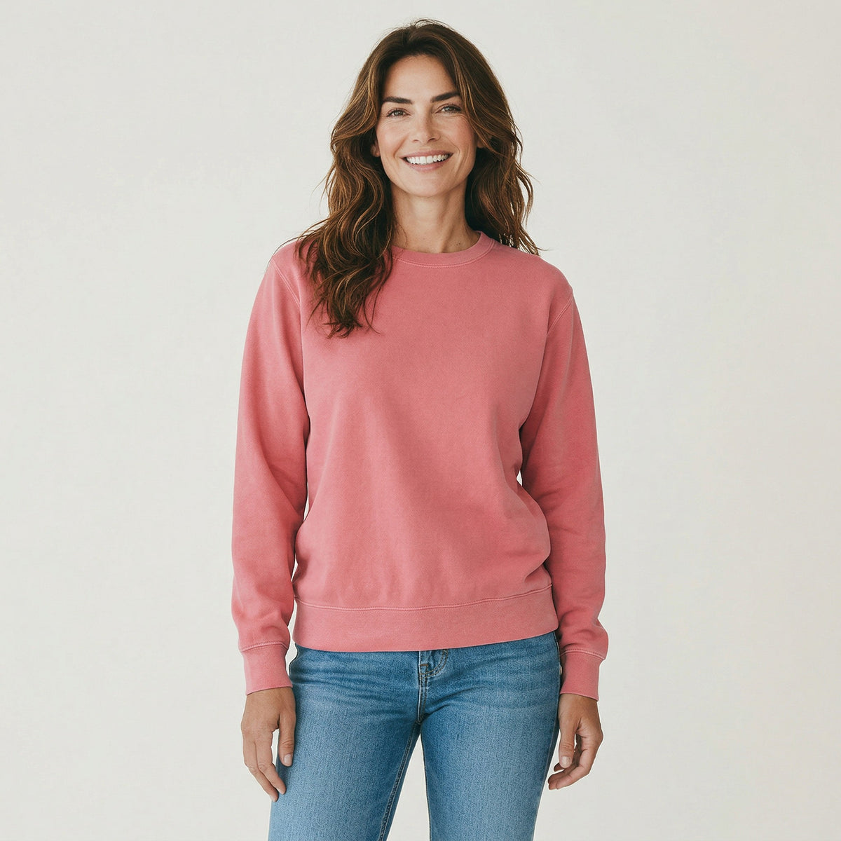 womens pigment dyed pink sweatshirt