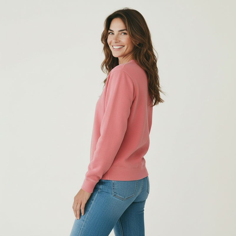 womens pigment dyed pink sweatshirt