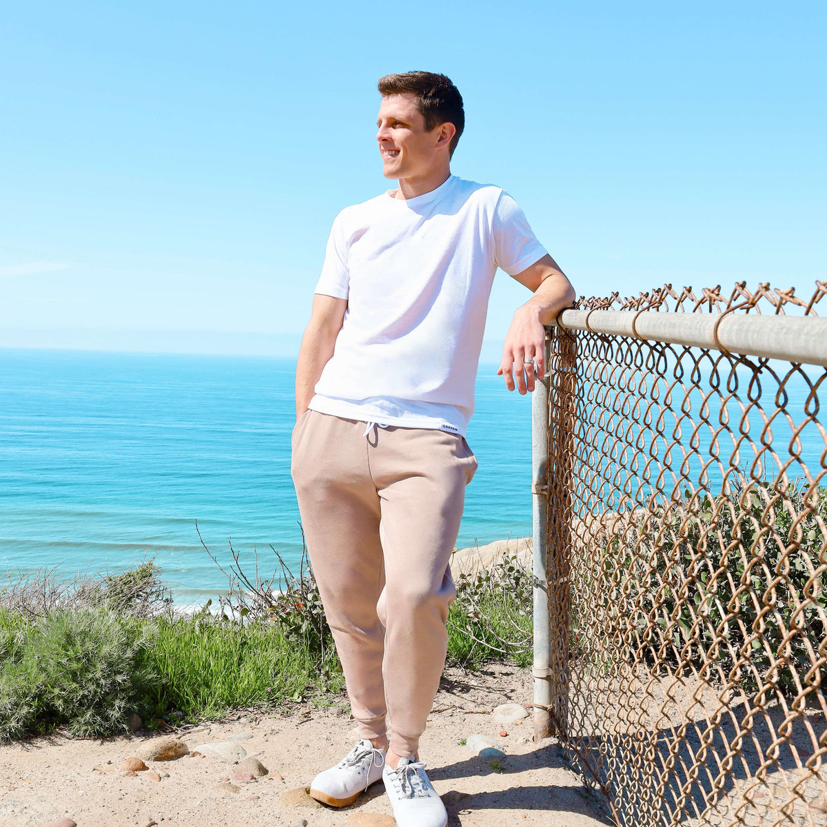 mens tan joggers
