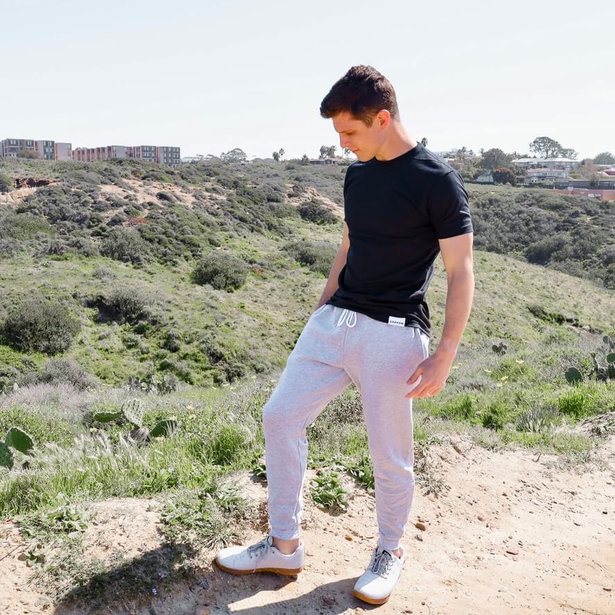 mens heather grey joggers