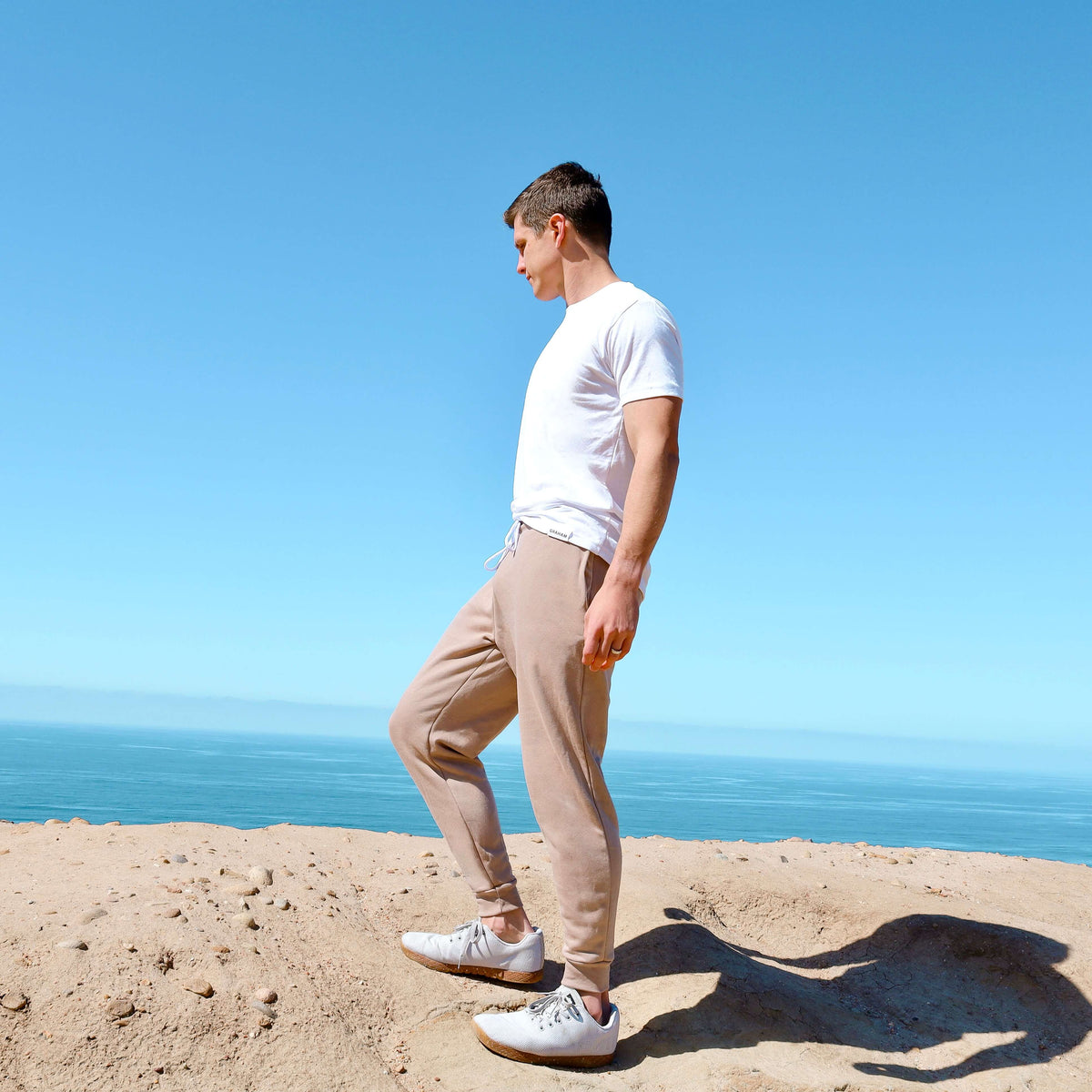mens tan joggers
