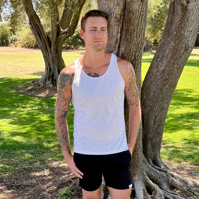 mens white tank top