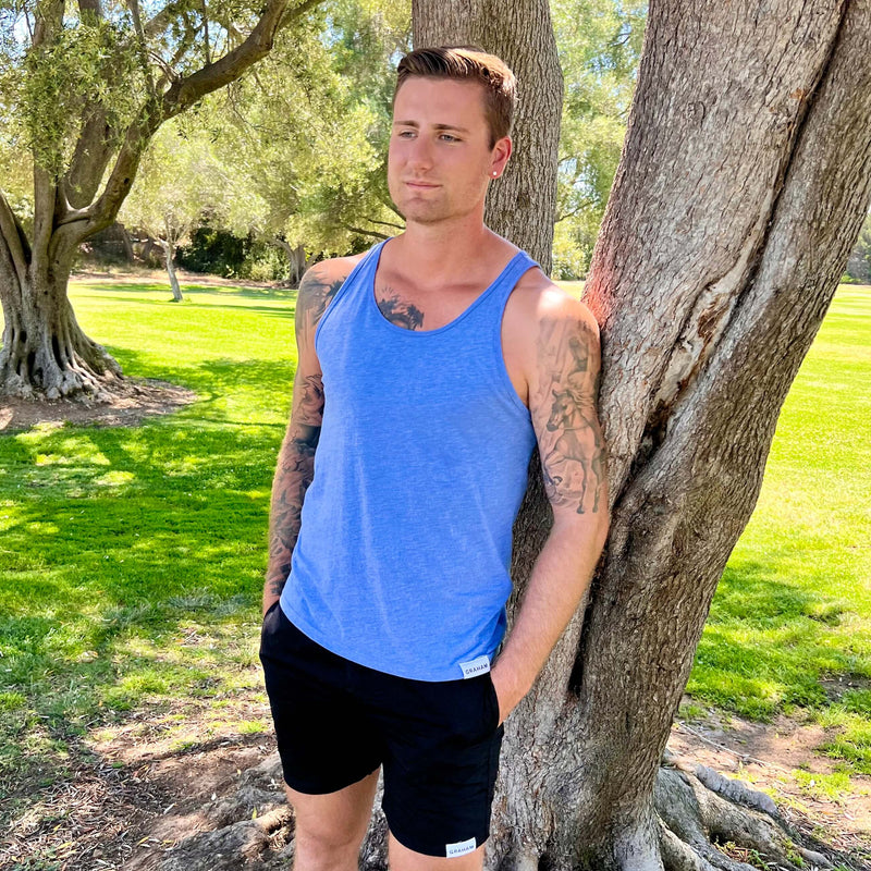 mens blue tank top