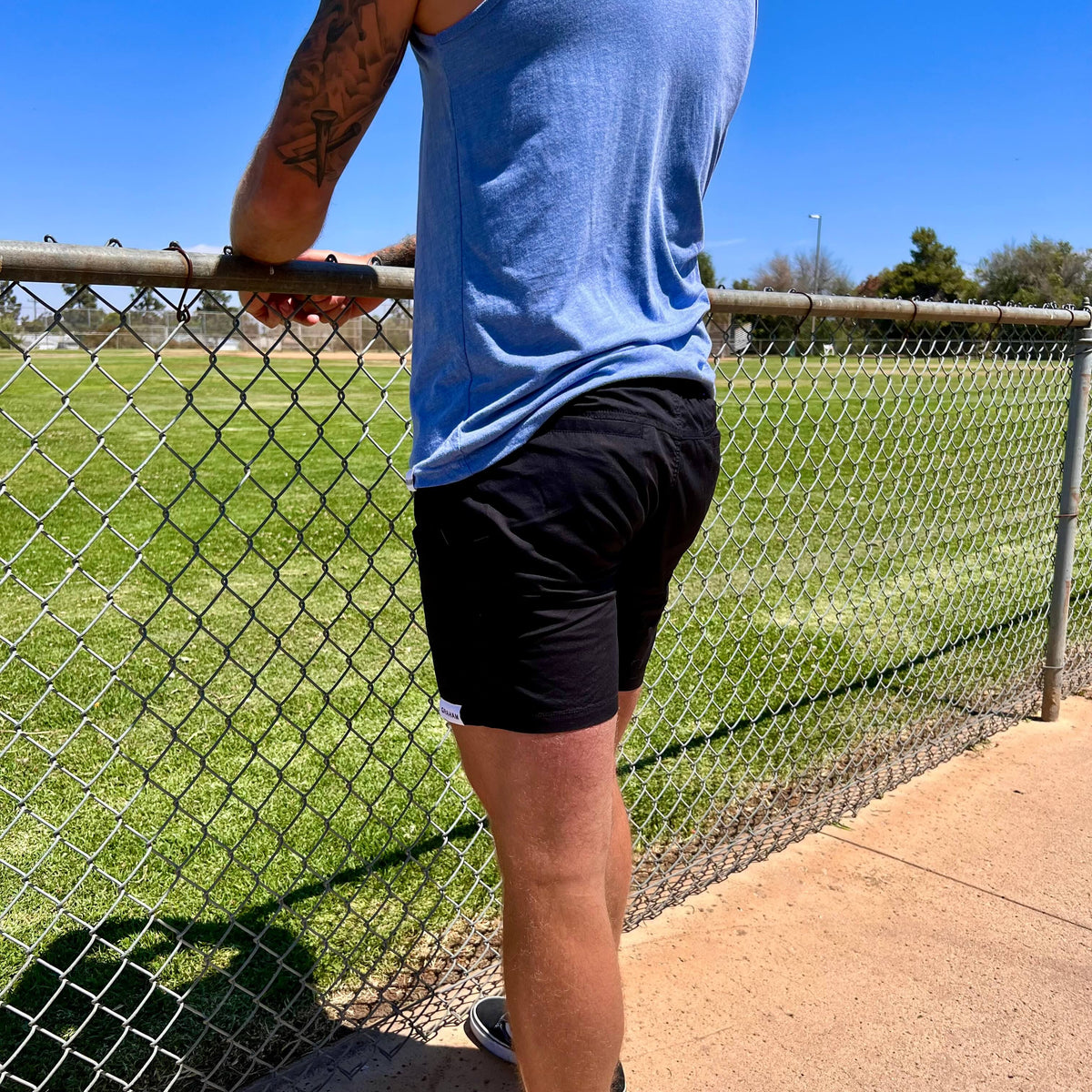mens black hoochie daddy shorts