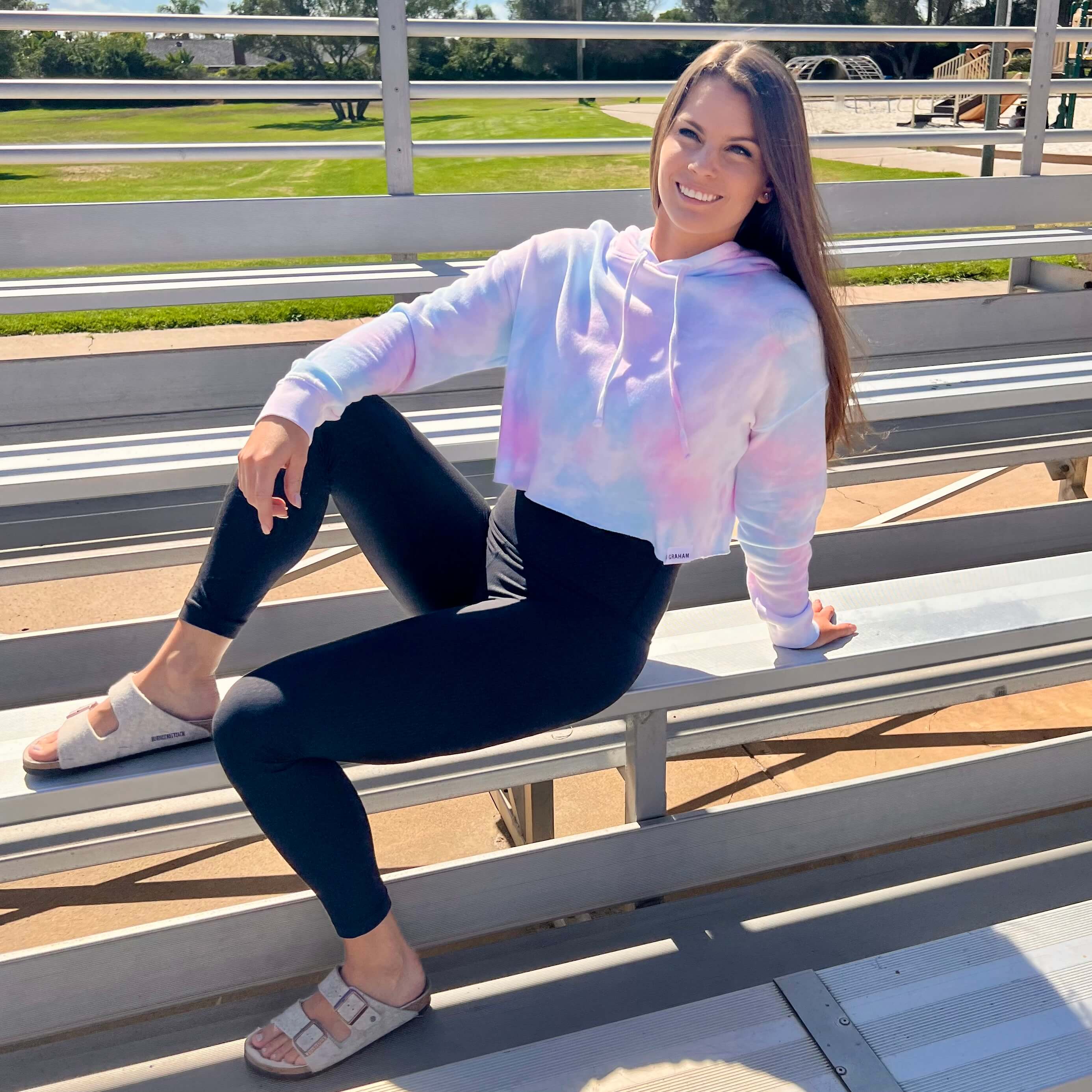 womens tie dye crop hoodie
