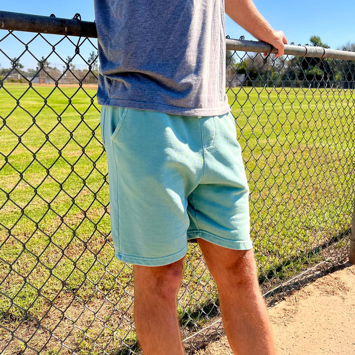 mens mint sweat shorts