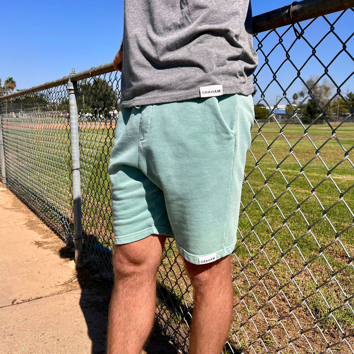 mens mint sweat shorts