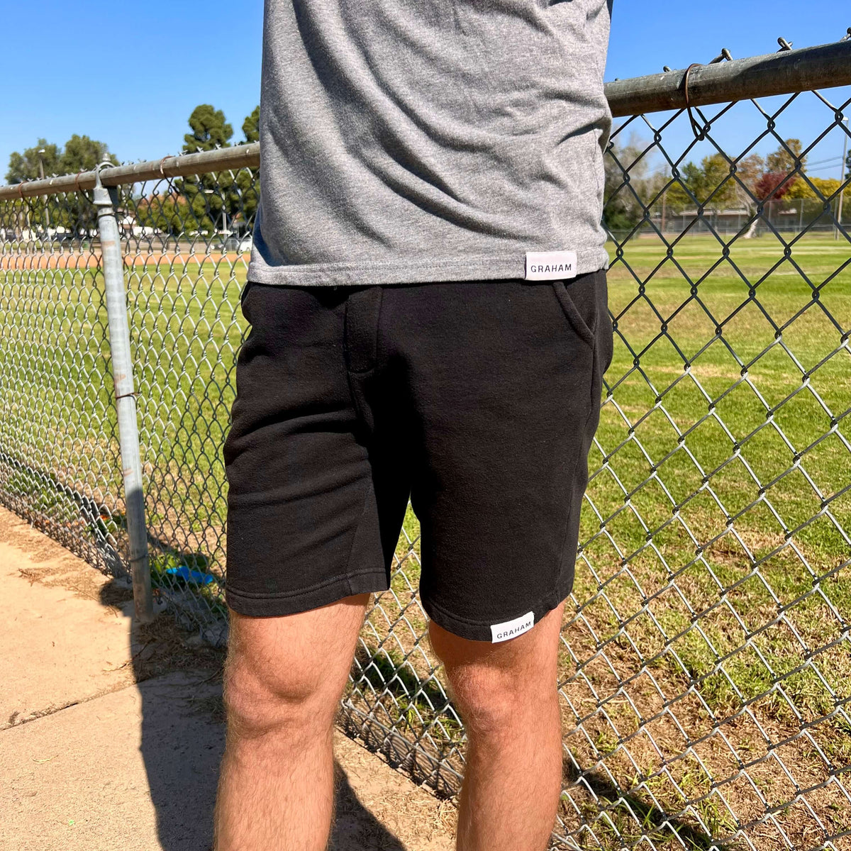 Mens black sweat shorts