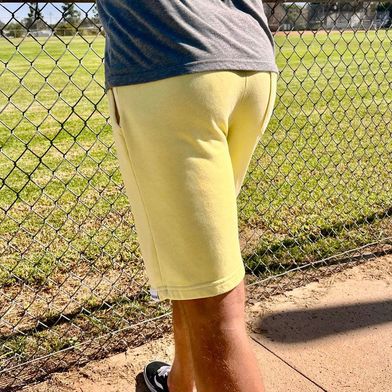 Mens yellow sweat shorts