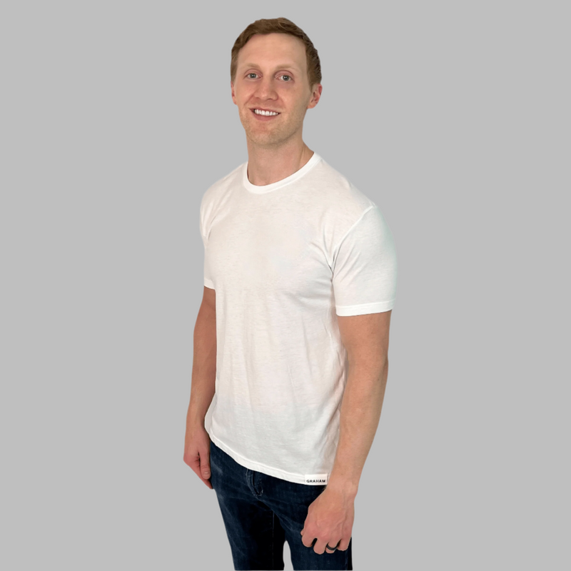 mens white crew neck t-shirt
