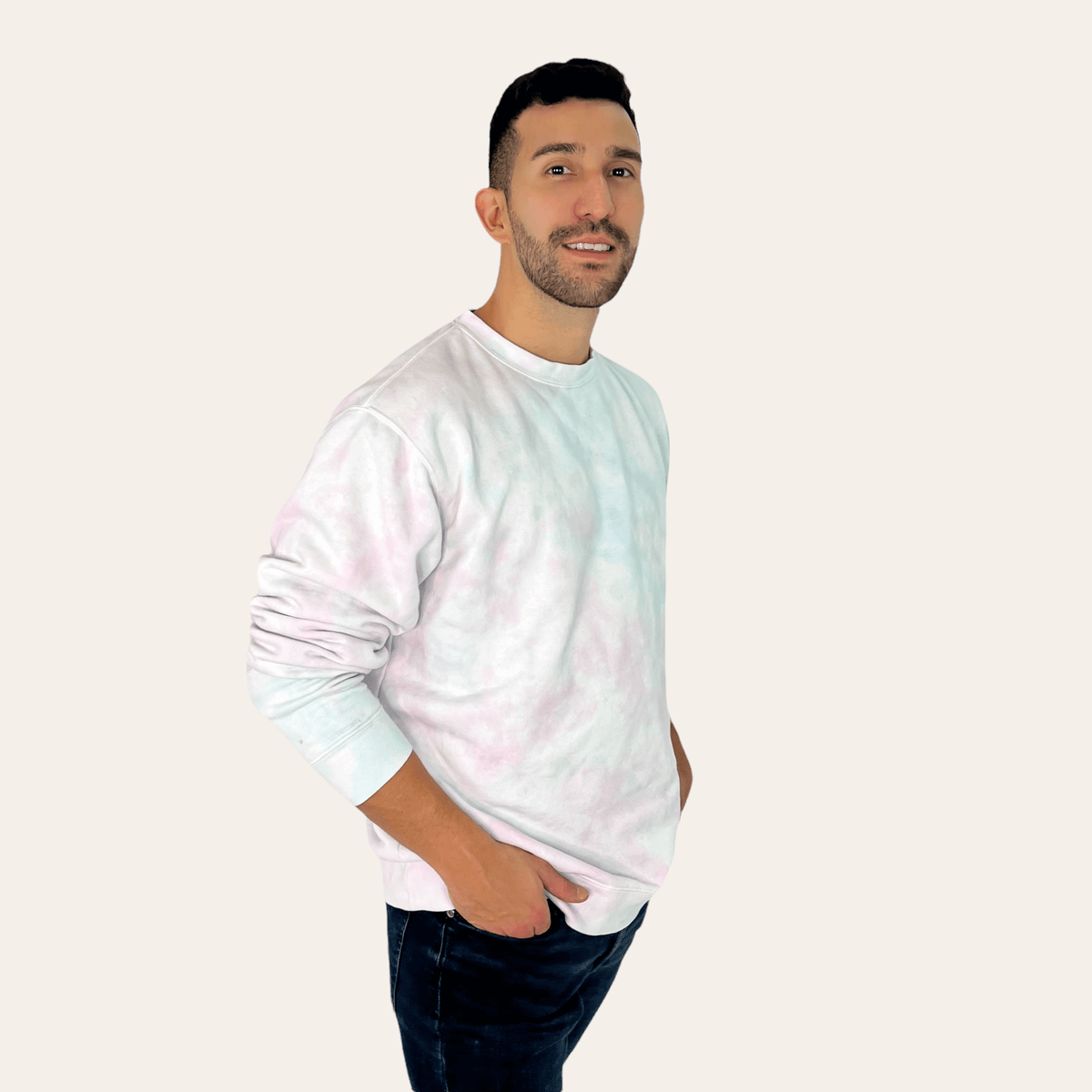 Mens tie dye hot sale crewneck sweatshirt