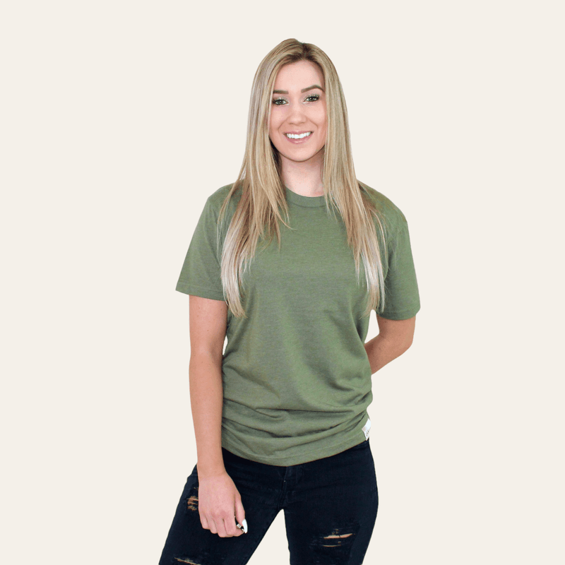 womens olive crew neck t-shirt