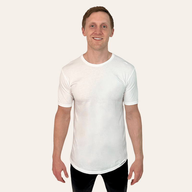 mens white crew neck t-shirt
