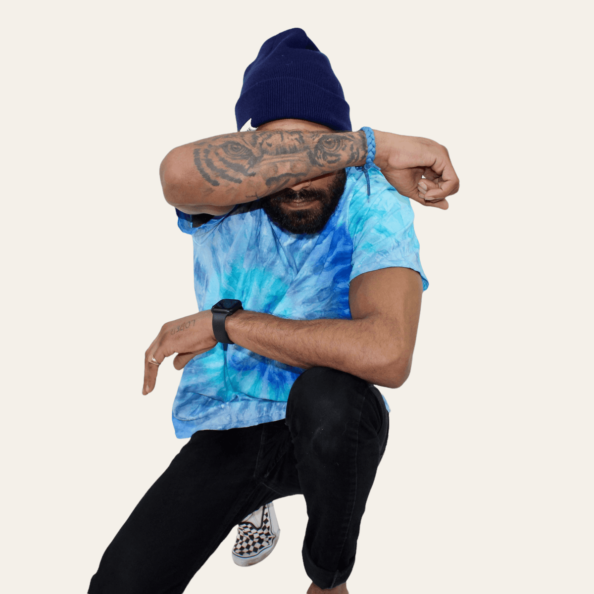 mens tie dye crew neck t-shirt