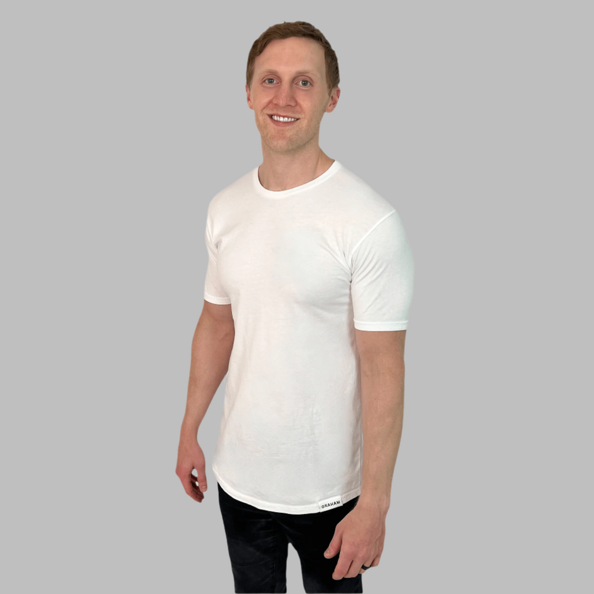 mens white crew neck t-shirt