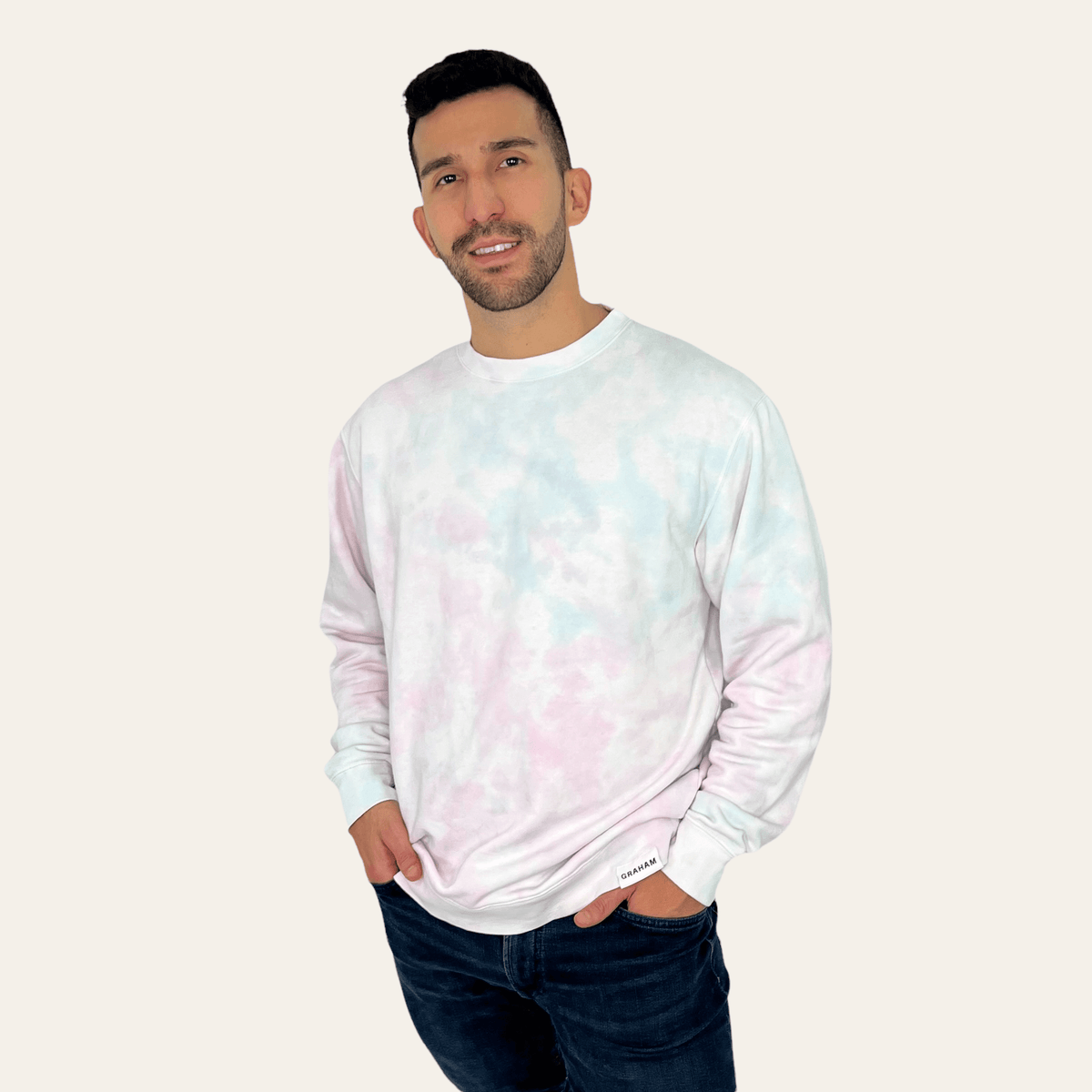 Mens tie 2024 dye crewneck sweatshirt