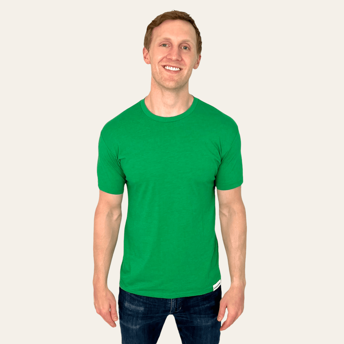 mens green crew neck t-shirt