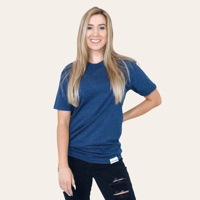 womens navy crew neck t-shirt