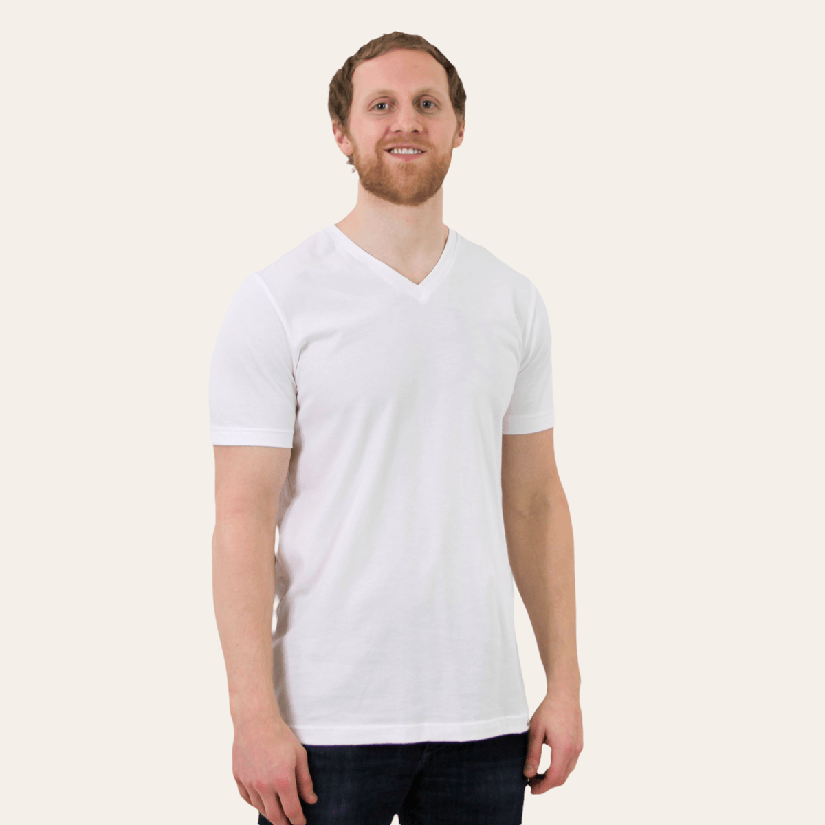 mens white v-neck t-shirt