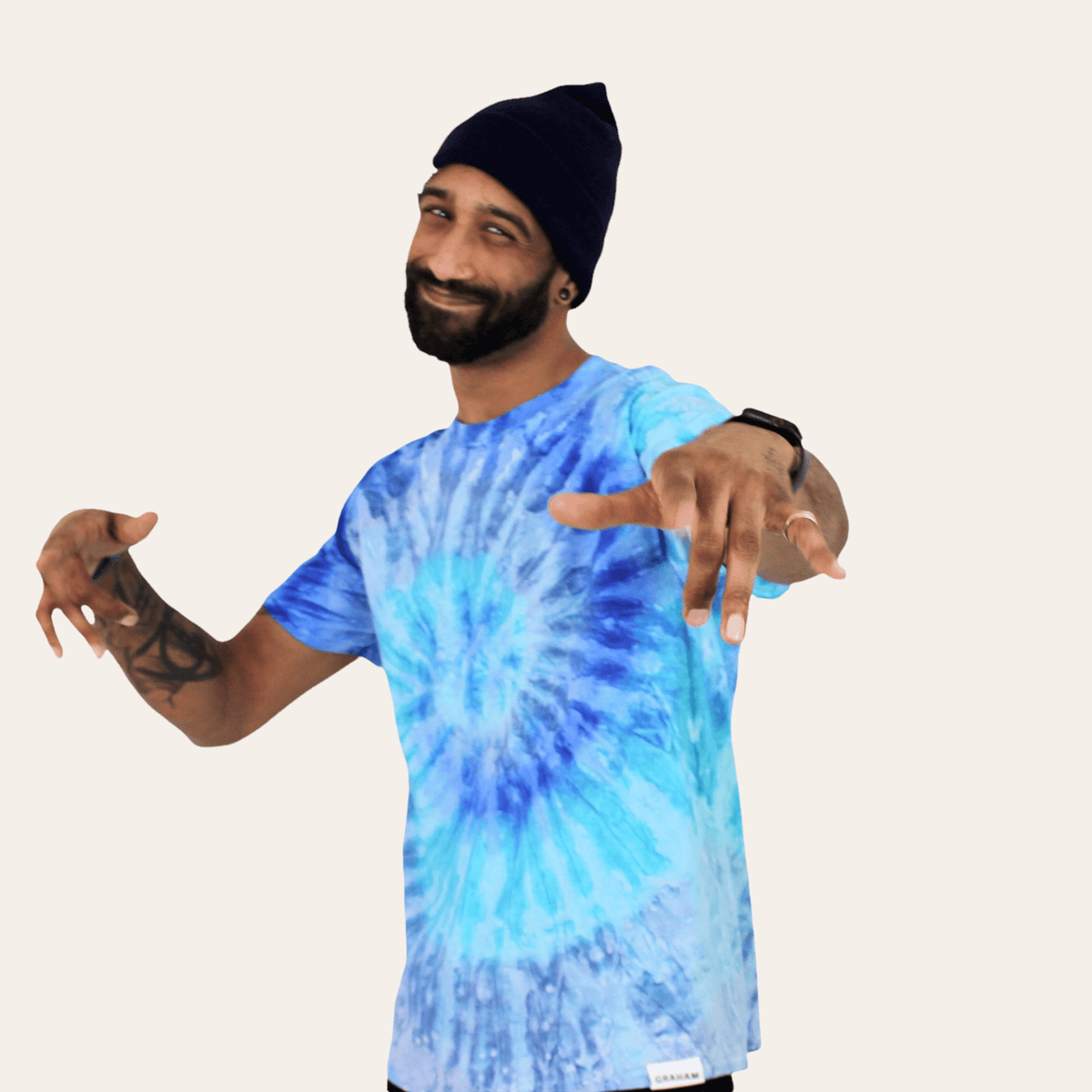 Blue tie dye t shirt mens clearance