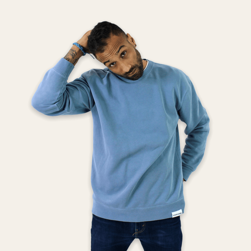 mens blue crewneck sweatshirt