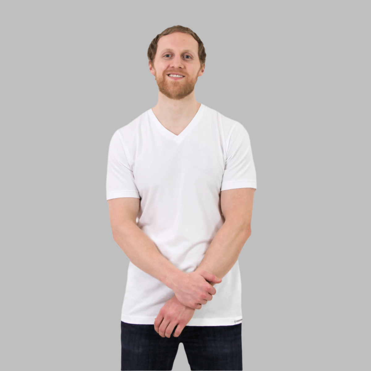 mens white v-neck t-shirt