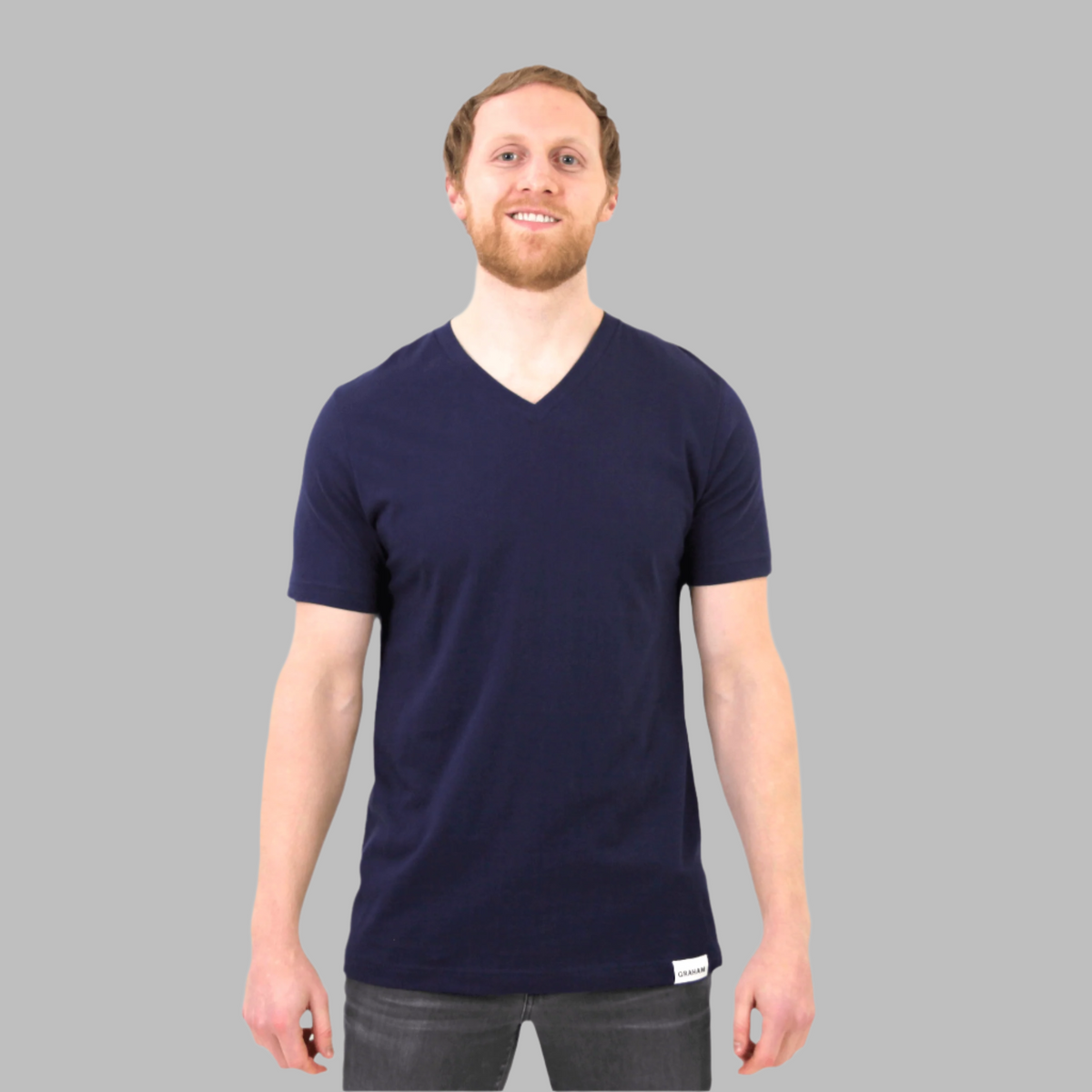 mens navy v-neck t-shirt