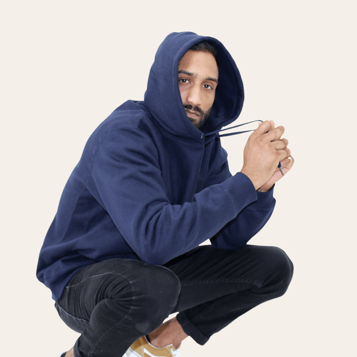 mens navy hoodie
