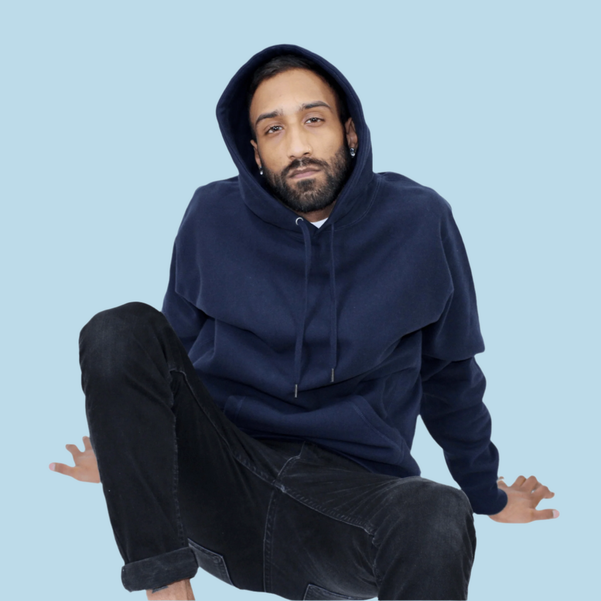 mens navy hoodie