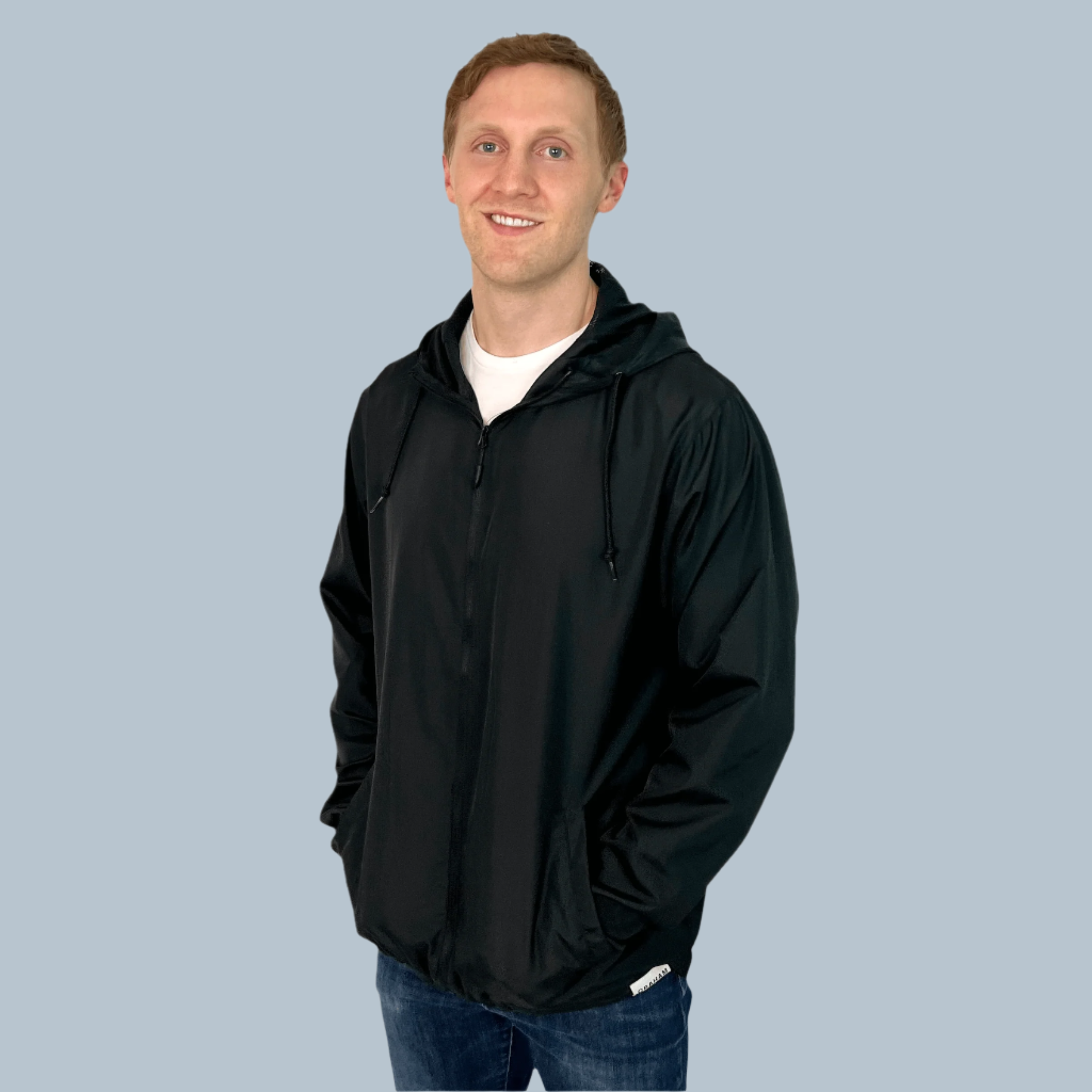 mens black windbreaker
