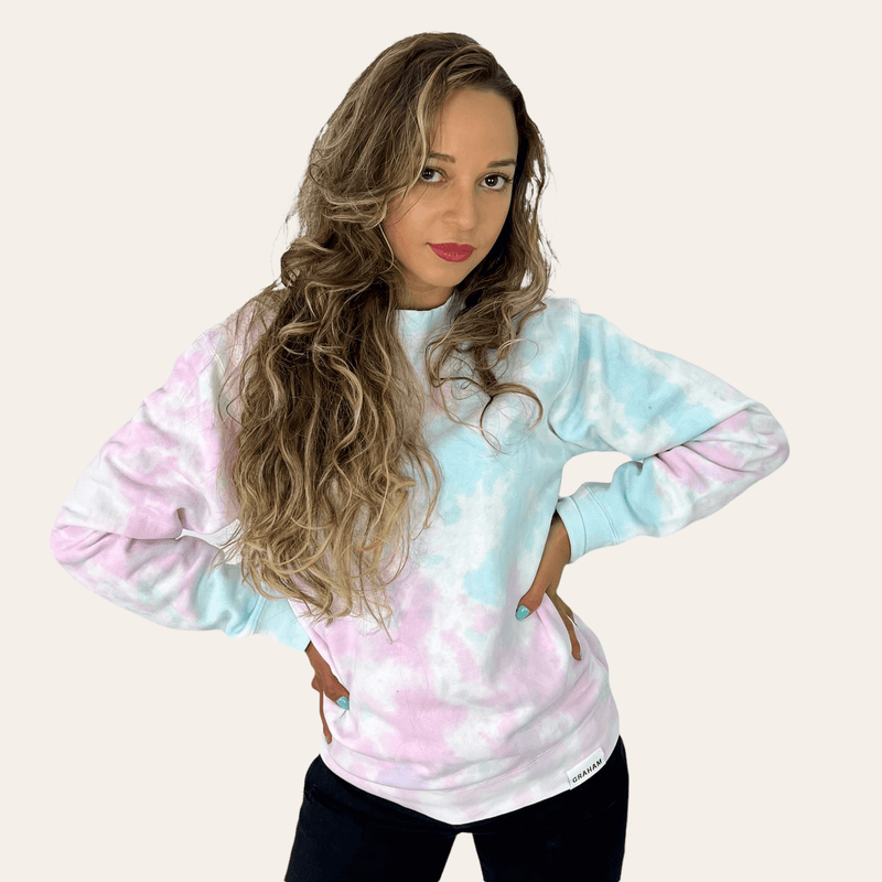 womens tie dye crewneck sweatshirt