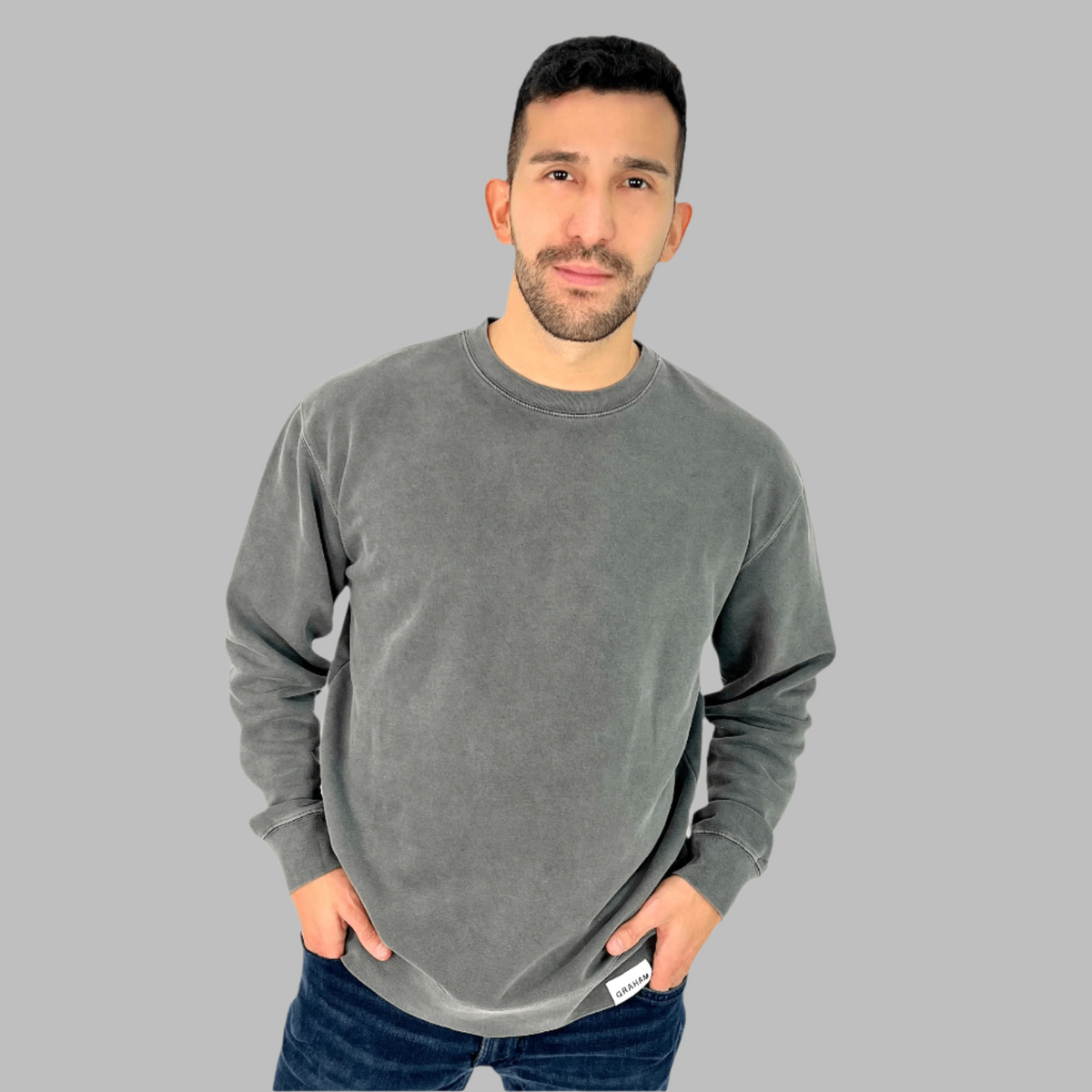 mens grey crewneck sweatshirt