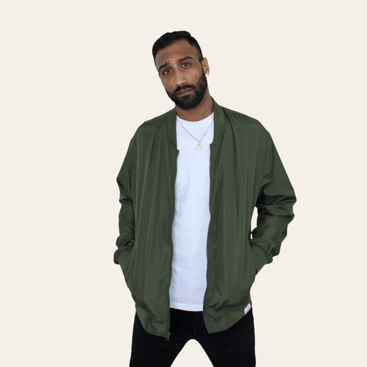 mens green bomber jacket