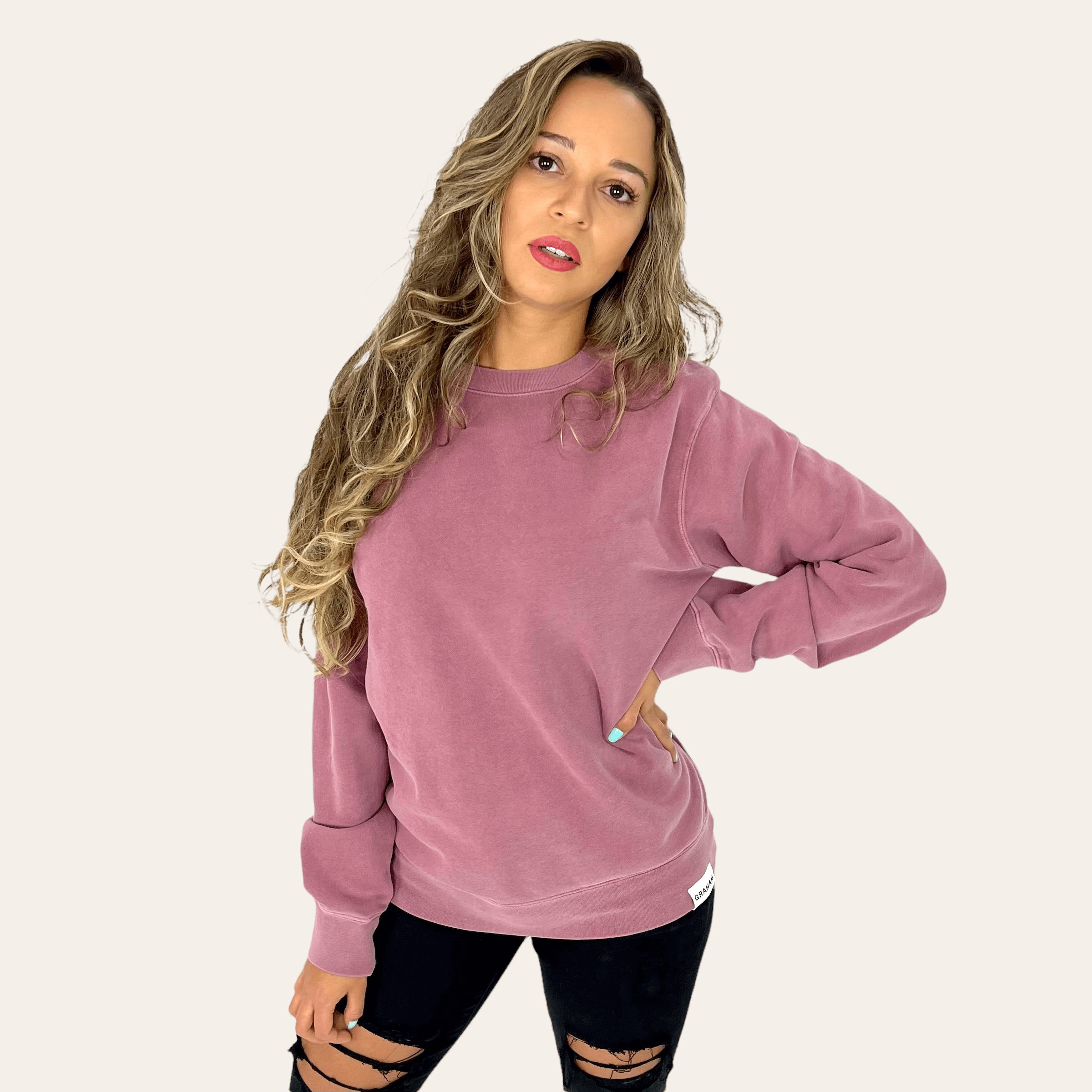 Soft crew 2025 neck sweatshirt womens