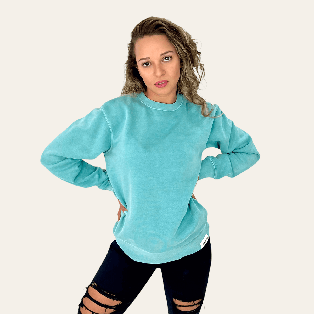 womens mint crew neck sweatshirt