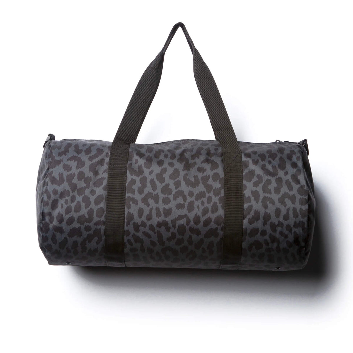 black leopard print duffle bag