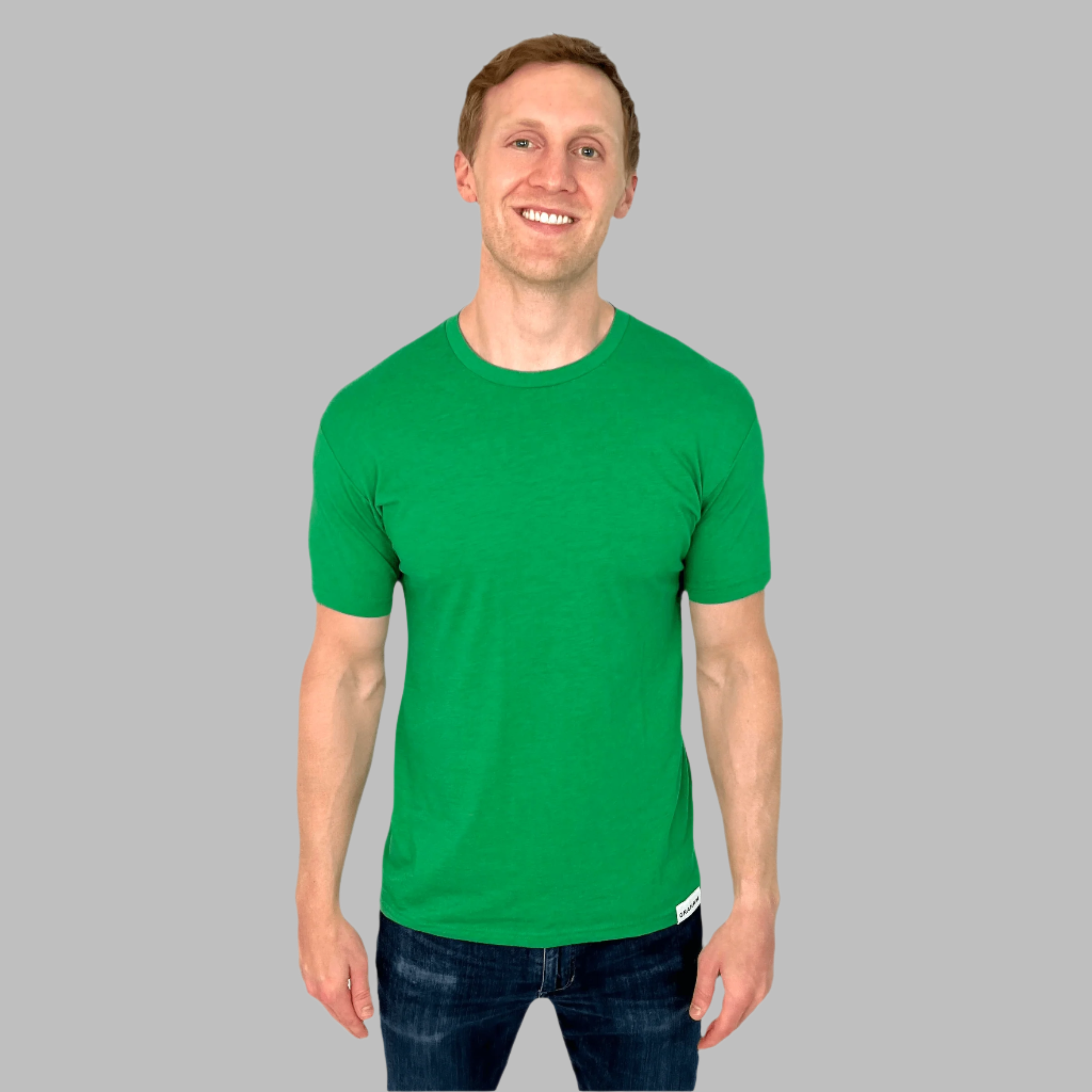 mens green crew neck t-shirt