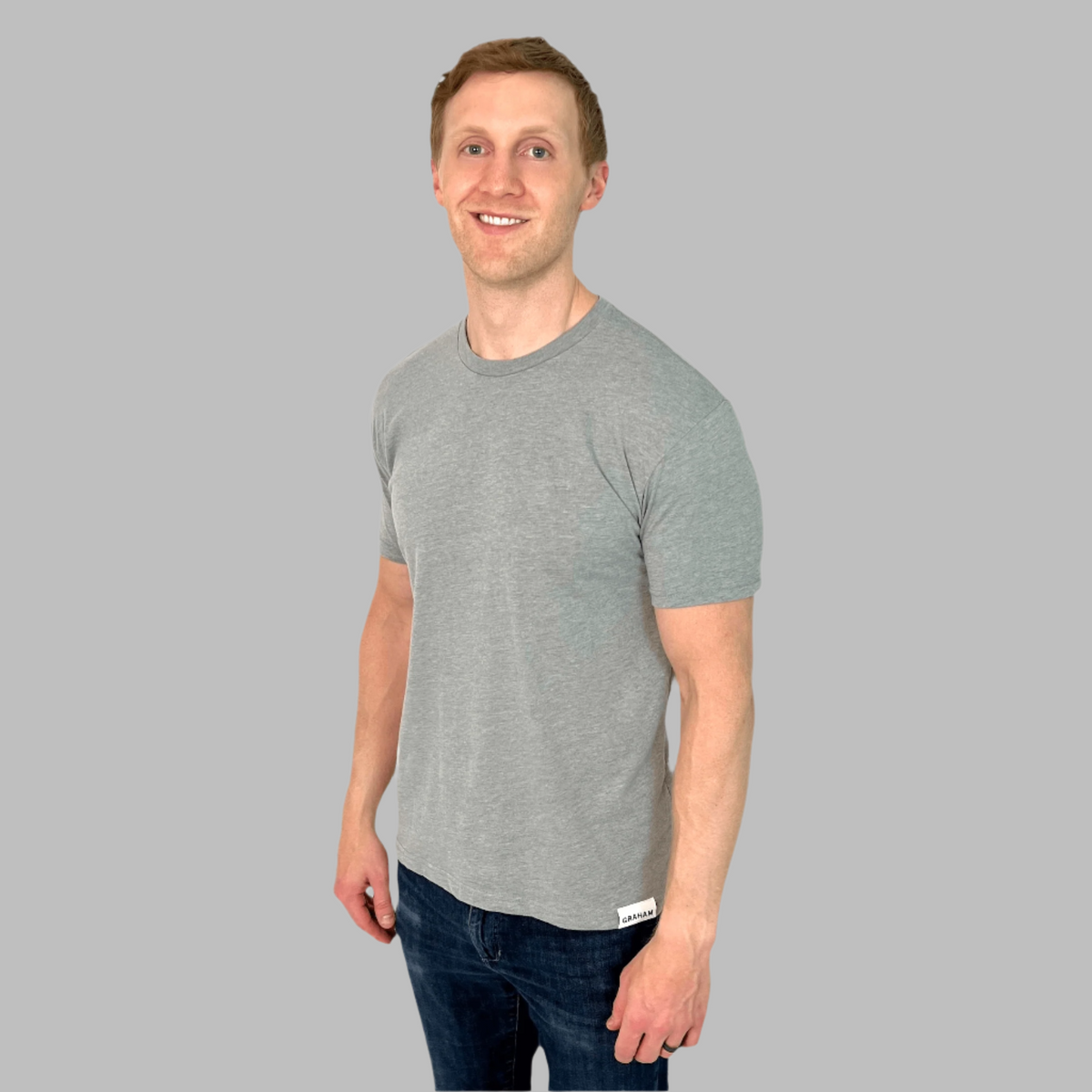 mens grey crew neck t-shirt