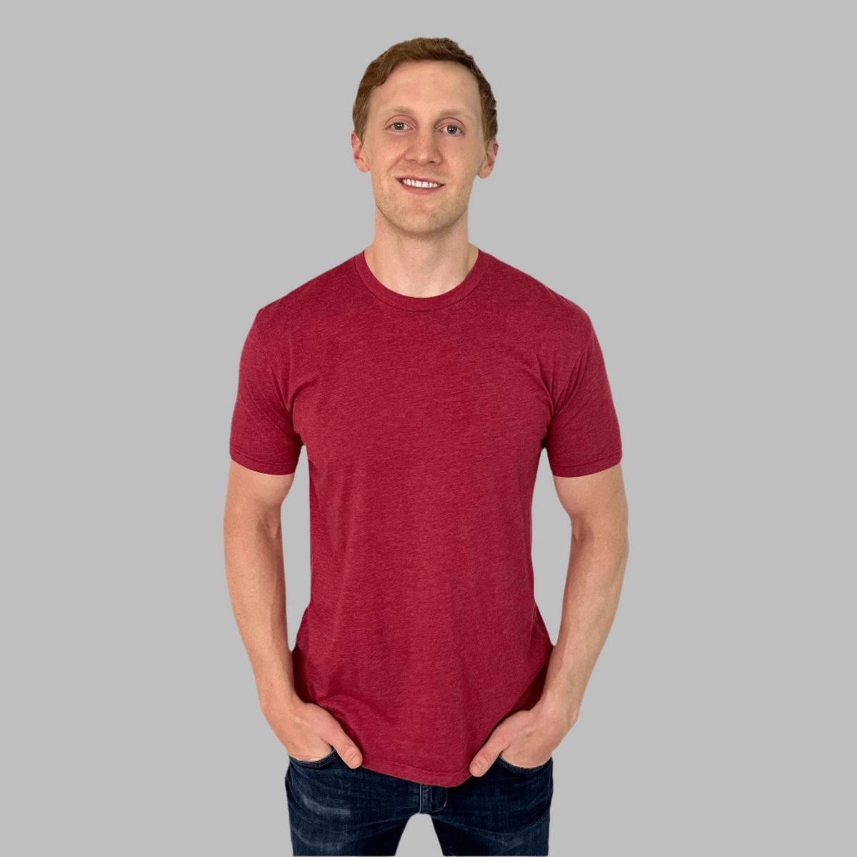 mens red crew neck t-shirt